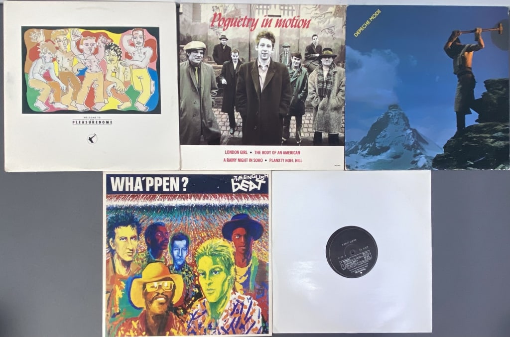 5 Vinyl Records Pogues Kraftwerk Depeche Mode Frankie Goes to Hollywood Welcome to the Pleasure (1 of 8)