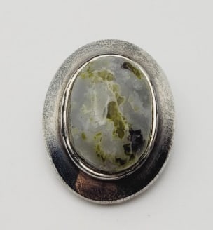 Sterling Silver Agate Oval Brooch Brooch Weighs 8.6 Grams: Brooch Weighs 8.6 Grams