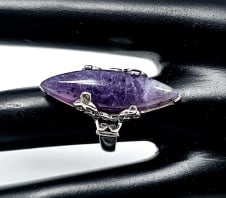 Sterling Silver Purple Charoite RIng Ring weighs 7.1 Grams Size 6 (1 of 8)