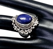 Ornate Sterling Silver Lapis Lazuli Ring Ring weighs 11.4 Grams Size 8.5 (1 of 7)