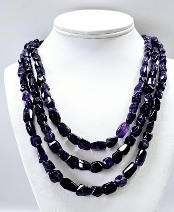Jay King Multi Strand Beaded Amethyst Necklace Necklace weighs 135.5 Grams Necklace measures 18" (1 of 7)
