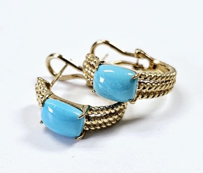 Sterling Silver Gold Vermeil Hoop Earrings Earrings weigh 7.0 Grams: Earrings weigh 7.0 Grams