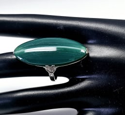 Sterling Silver Green Malachite Ring Size 8 Ring weighs 9.4 Grams (1 of 9)