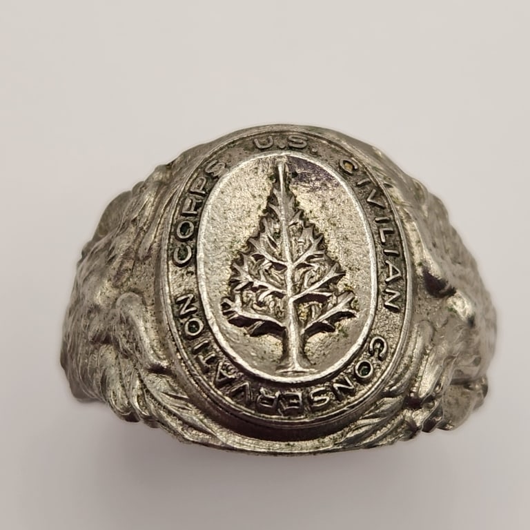 1930s U.S. Civilian Conservation Corps Ring Size 10 Unmarked (1 of 5)