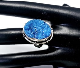 Vintage 925 Sterling Cavansite Ring Size 8 Ring weighs 8.0 Grams: Size 8 Ring weighs 8.0 Grams