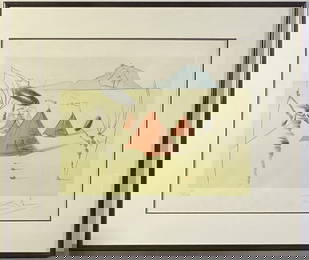 Signed Salvador Dali Etching Gad 12 Tribes Hand colored etching of Gad from the 12 Tribes of Israel