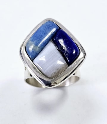Jay King Sterling Silver Lapis & Sodalite Ring Ring weighs 11.3 Grams Size 8.5: Ring weighs 11.3 GramsSize 8.5