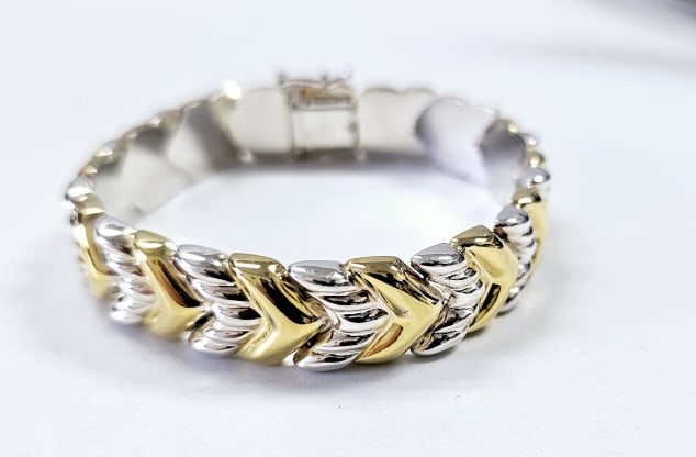 925 Milor Italy Sterling Silver Vermeil Bracelet Bracelet weighs 22.4 Grams: Bracelet weighs 22.4 Grams