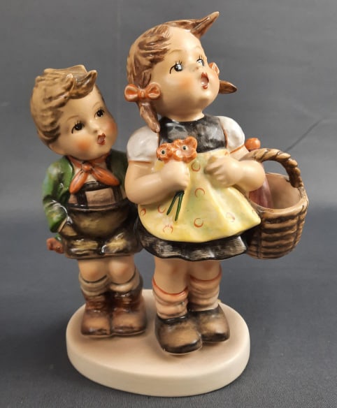 Vintage Goebel Hummel To Market 49 Crazing present. Please see images for details regarding the: Crazing present. Please see images for details regarding the condition.