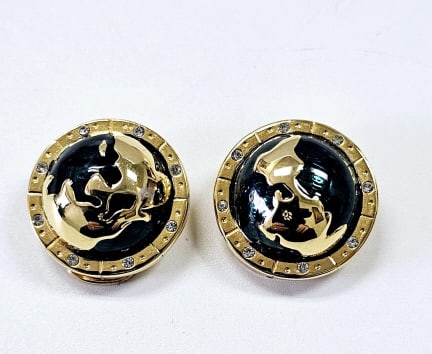 Vintage Kenneth Jay Lane Globe Clip Earrings Vintage Kenneth Jay Lane Globe Clip Earrings: Vintage Kenneth Jay Lane Globe Clip Earrings
