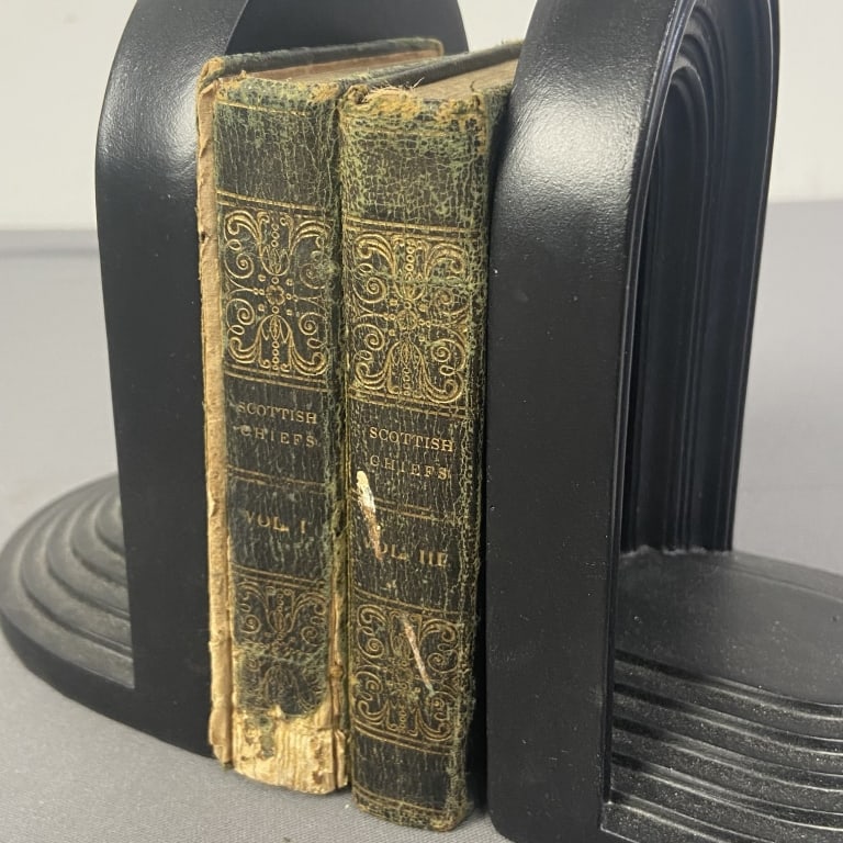 Antique Miniature Scottish Chiefs Books The Scottish Chiefs a Romance by Miss Jane Porter, volumes: The Scottish Chiefs a Romance by Miss Jane Porter, volumes one and three. Published by J&B Williams, 1827. Back board of volume one is loose, some staining and foxing.
