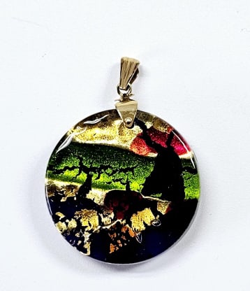 14K Yellow Gold Venetian Murano Glass Pendant Pendant weighs 12.6 Grams: Pendant weighs 12.6 Grams