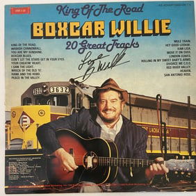 Boxcar Willie Vinyl Record Signed King of the Road by Boxcar Willie, Column I Records, SMI-24H,