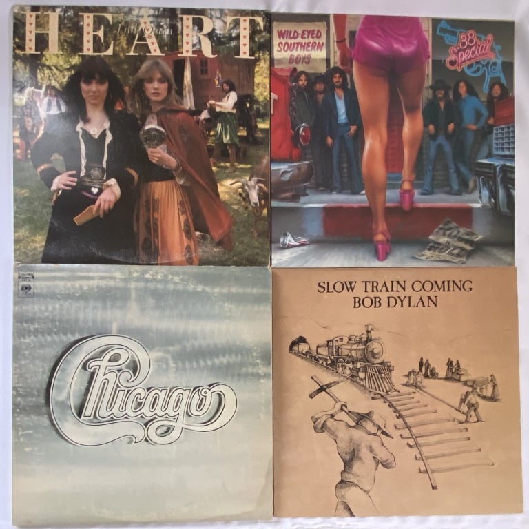 Vinyl Records Dylan, Heart, 38 Special, Chicago Slow Train Coming by Bob Dylan, Columbia Records FC (1 of 8)