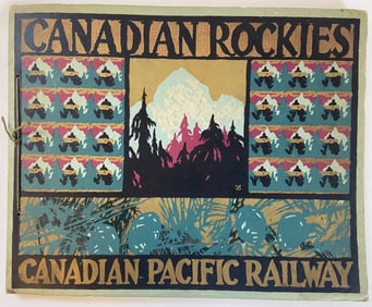 Canadian Pacific Railway Vintage Picture Book Sepia engravings of views of the Canadian Rockies,