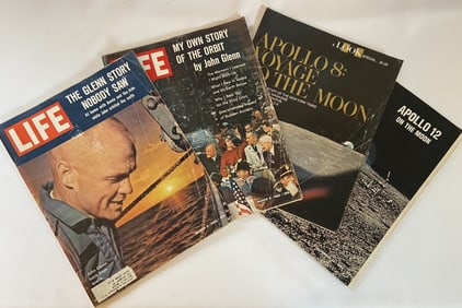 Vintage NASA Space Flight Magazines Life & Look Life magazines December 12, 1969, March 9 1962, and