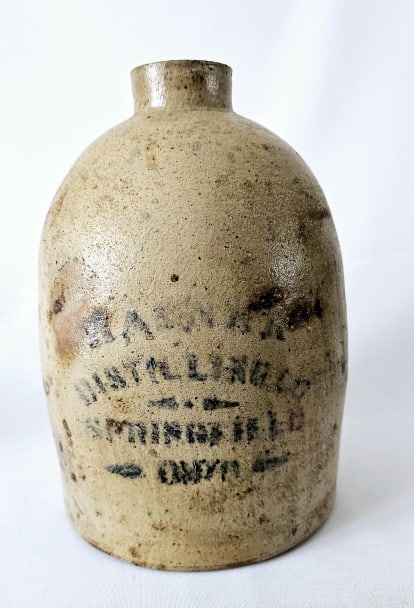 Antique Salt Glaze Stoneware Jug Branded Jug measures 10" tall. Condition consistent with its age. (1 of 8)