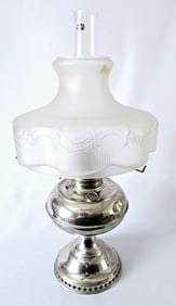 Antique B&H Nickel Plated Oil Lamp Several Dents noted. Reference pictures.