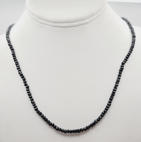 Sterling Silver Faceted Black Spinel Necklace Necklace Measures 20" Necklace Weighs 13.7 Grams: Necklace Measures 20" Necklace Weighs 13.7 Grams