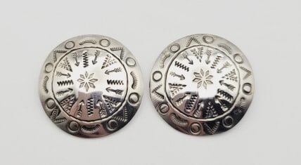 Sterling Silver Stamped Clip On Earrings Earrings Weigh 17 Grams