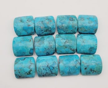 Loose Curved Square Turquoise Beads Beads Weigh 49.2 Grams