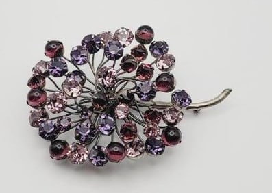 Vintage Silver Tone Purple Rhinestone Brooch Vintage Silver Tone Purple Rhinestone Brooch