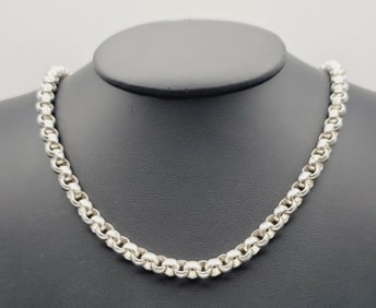 Sterling Silver Rolo Chain Necklace Necklace Measures 18.5" Necklace Weighs 57.2 Grams