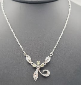 Esposito Sterling Silver Filigree Necklace Necklace Measures 18"  Necklace Weighs 4.8 Grams
