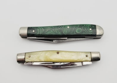 Vintage Remington Pocket Knives Green Knife Weighs 32.1 Grams