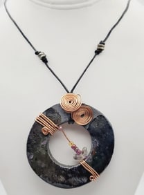 Hand-Crafted  Copper Wire Wrapped Necklace Necklace Measures 32.5"