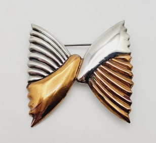 Vintage Taxco Sterling Abstract Butterfly Brooch Brooch Weighs 22.3 Grams