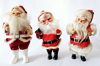 Trio of Vintage Christmas Santas #1 Condition consistent with its age. Reference photos.