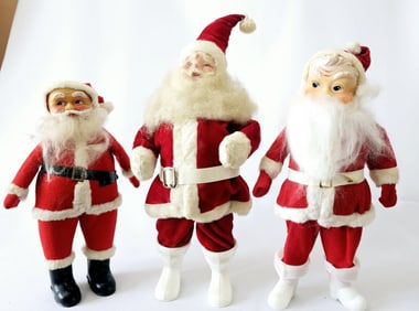 Trio of Vintage Christmas Santas #2 Condition consistent with its age. Reference photos.