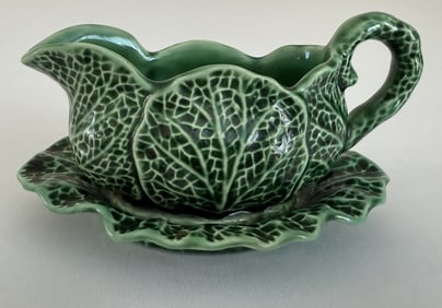 Vintage Shorter and Sons Cabbage Creamer With saucer.  Made in England. No chips or cracks.
