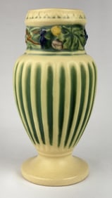 Vintage Roseville Corinthian Vase Crazing present overall. No chips or cracks. Approximately 7.25