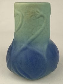 Vintage Van Briggle Turquoise Vase Approximately 4.25 inches tall. No cracks or chips. Some crazing