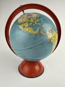 Vintage Replogle Globes Simplified 6 inch Globe Signs of age including scuffs, scratches and