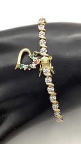 Ross Simmons 925 Vemeil Diamond Accent Bracelet Bracelet weighs 9.6 TGW  Bracelet is 7".