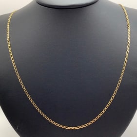 18K Open Chain Necklace Necklace weighs 4.5 TGW  Necklace measures 23"