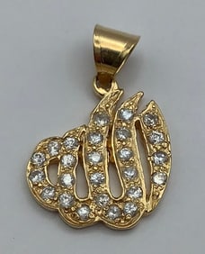 Gold Allah Pendant Charm Charm weighs 4.0 TGW