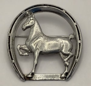 Taylord Sterling Horse Horseshoe Brooch Pin Brooch weighs 10.5 TGW