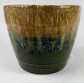 Vintage Drip Glaze Planter Pot 6 inches tall by 7 inches wide. Unsigned. No chips or cracks.