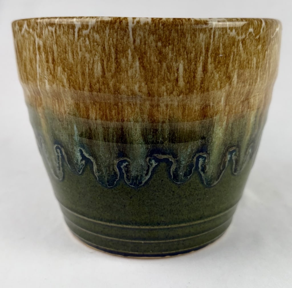 Vintage Drip Glaze Planter Pot 6 inches tall by 7 inches wide. Unsigned. No chips or cracks. (1 of 5)