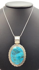 Jay King DTR 925 Sterling & Turquoise Necklace Pendant