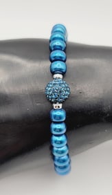 Honora Sterling Blue Pearl Earrings & Bracelet Bracelet Measures 6"
