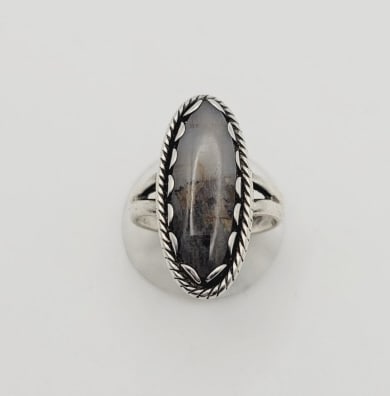Vintage Sterling Silver Agate Ring Ring Weighs 5.1 Grams  Size 5 (1 of 7)