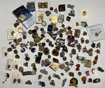 Assorted Pins Advertising Causes Novelty Pins not inspected.