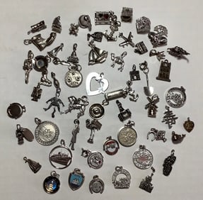 Assorted Charms Including Some Sterling Charms not inspected