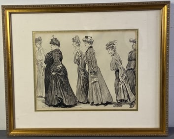 The New Hat by Charles Dana Gibson Print Art print of the pen and ink drawing The New Hat by Charles