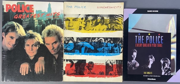 The Police Songbooks Set of Three Band Score The Police The Singles, Rittor Music, 1989. Written in